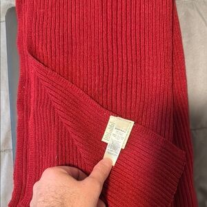 Diesel Red Ribbed Scarf